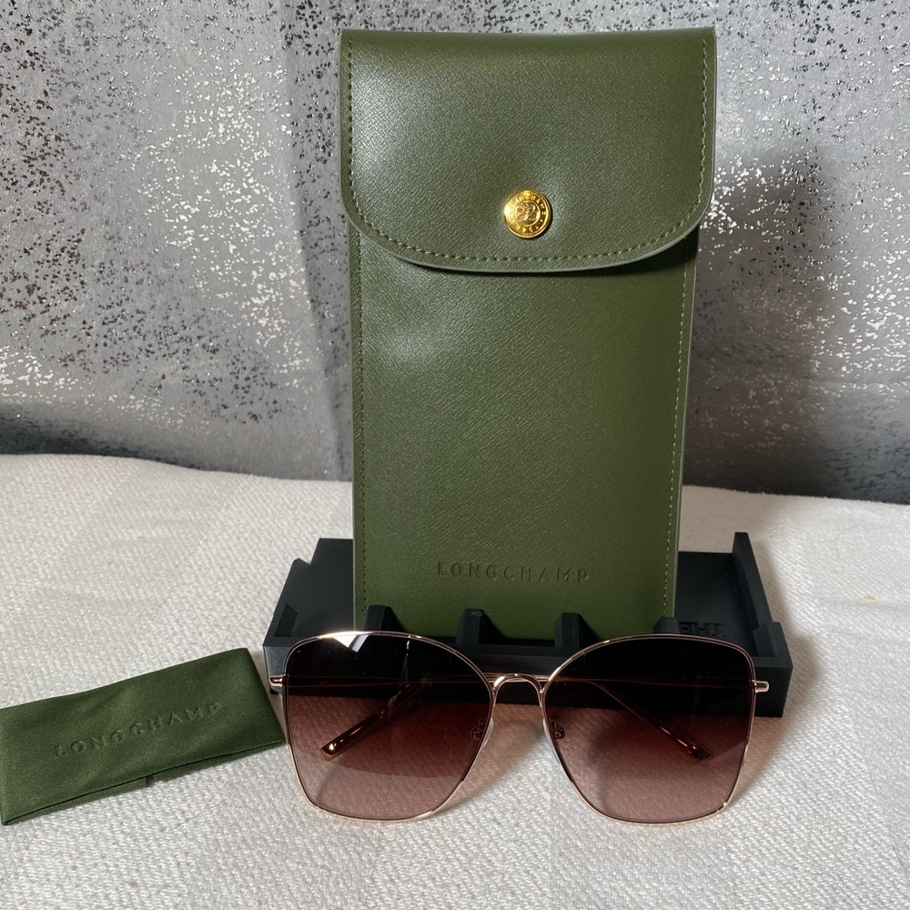 Longchamp Gold Metal Butterfly Sunglasses - Picture 1 of 6
